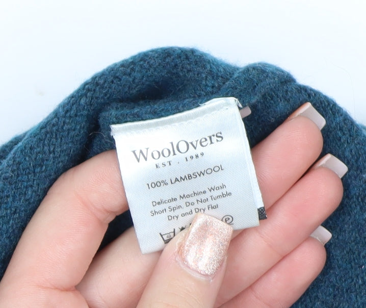 WoolOvers Women Blue 100% Lambswool V-Neck Jumper Size M