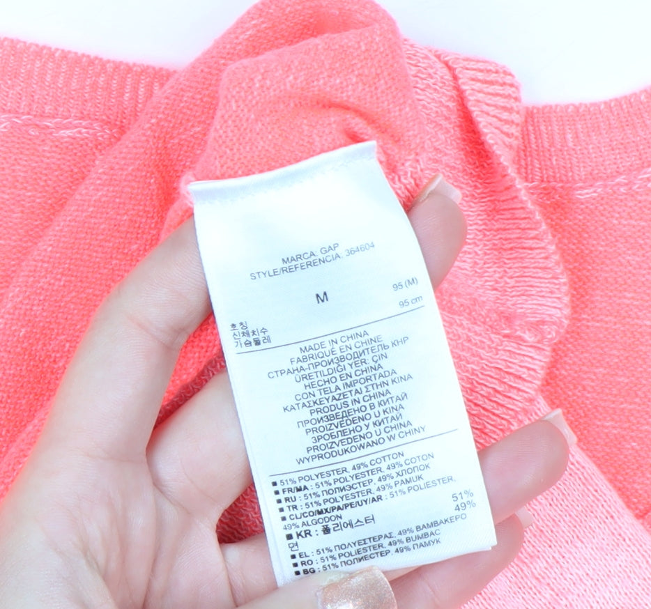GAP Womens Pink Scoop Neck Long Sleeve Pullover Jumper Size M