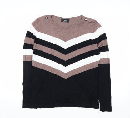 Wallis Women’s Multicoloured Stripe Long Sleeve Knit Jumper UK 14