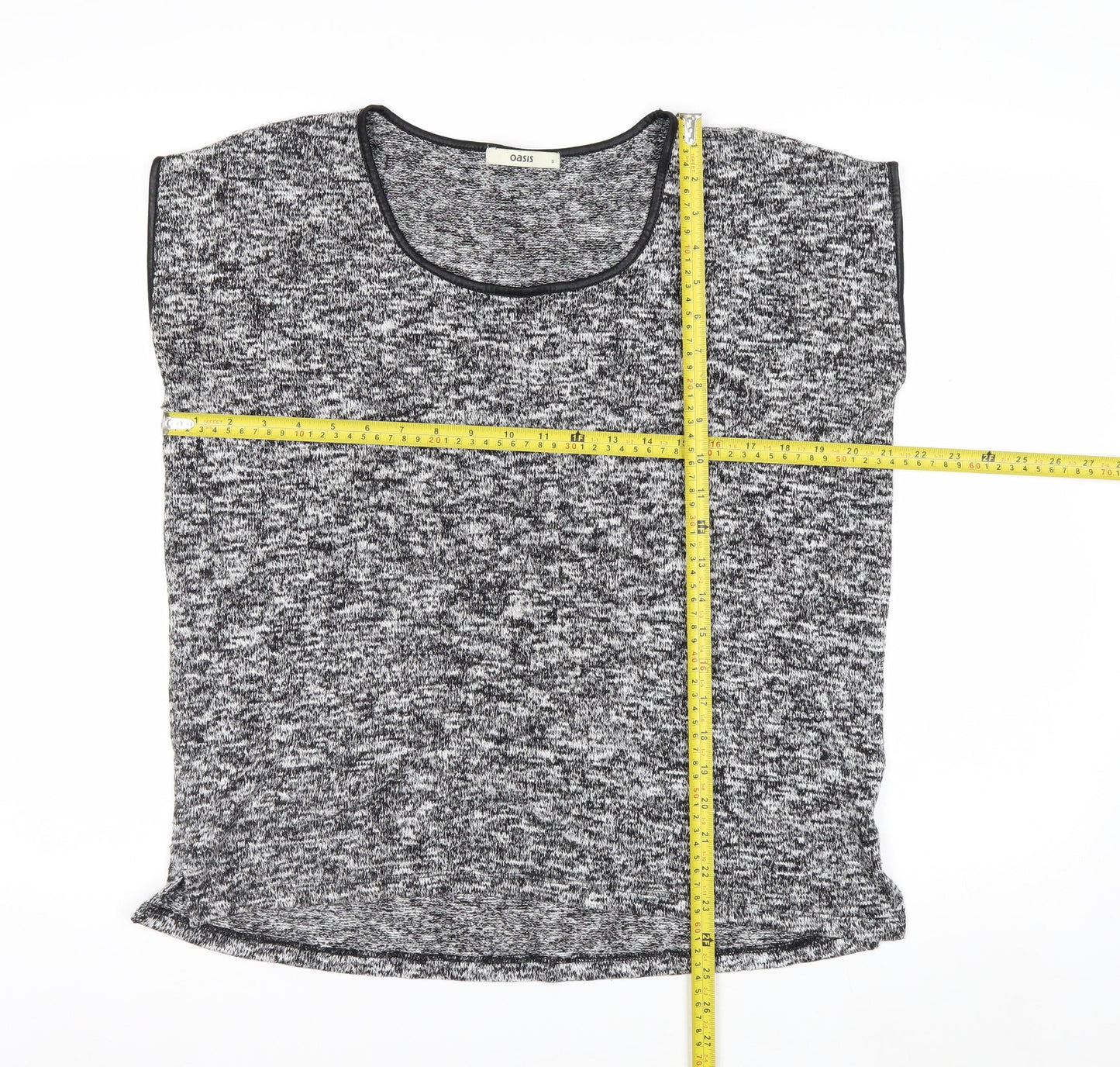 Oasis Women’s Grey Knit Sleeveless Pullover Jumper Size S