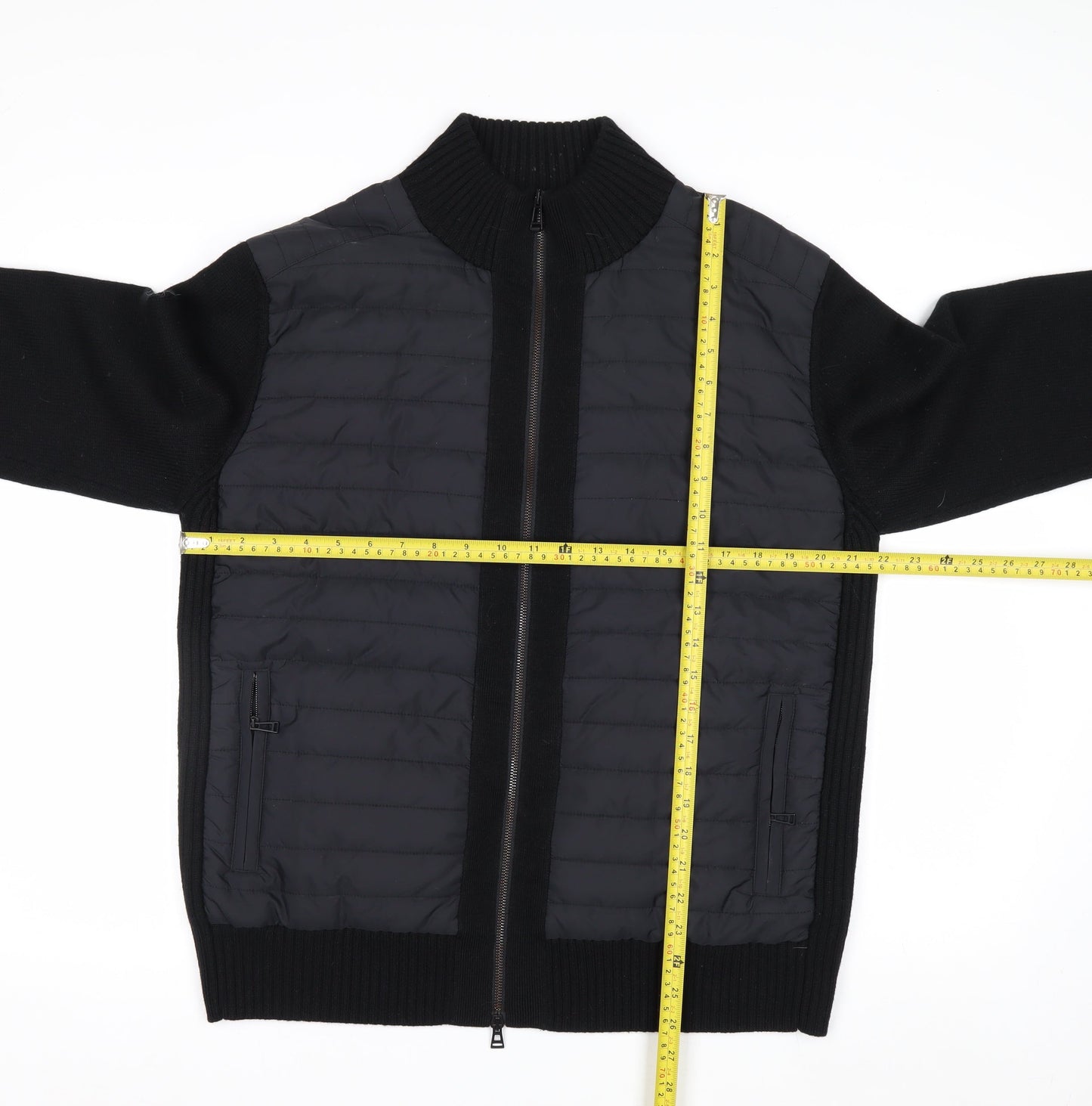 Belstaff Men's Black XL Wool Bomber Jacket with Zip Pockets