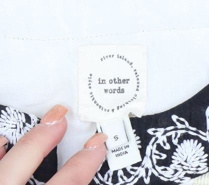 River Island Women Beige Floral Quilted Suit Jacket Small