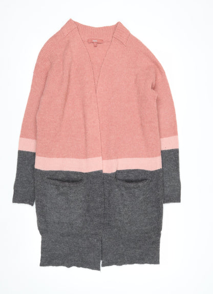Next Women’s Pink & Grey Long Knit Cardigan Size S Regular Fit