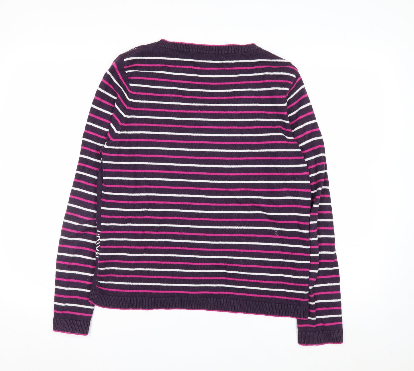 Marks and Spencer Per Una Women Purple Cardigan Size 14 Snowflake Knit