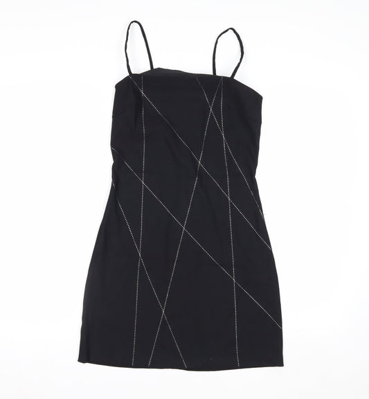 Byer Too! Women's Black Rhinestone Bodycon Dress Size 8