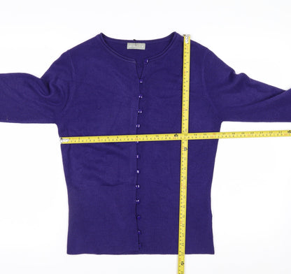 Marks and Spencer Per Una Women's Purple Acrylic Long Sleeve Cardigan Size 12