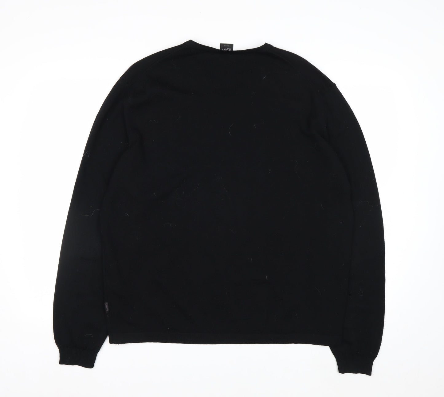 Hugo Boss Men's Black Wool V-Neck Slim Fit Jumper 2XL
