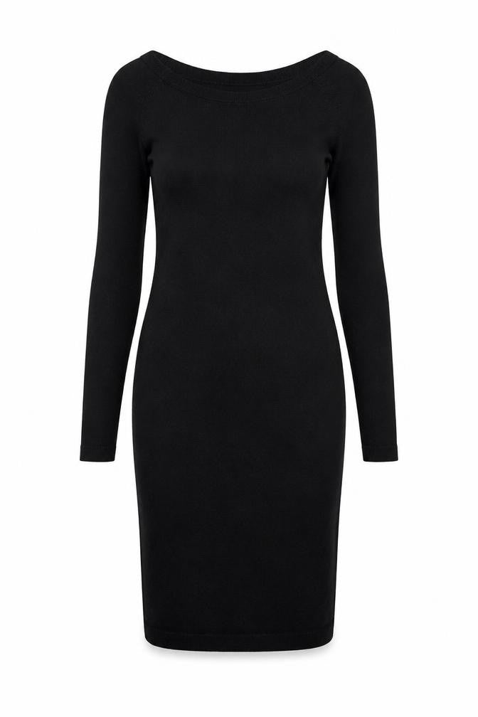 Kenar Women’s Black Wool Bodycon Knee Length Dress Size S