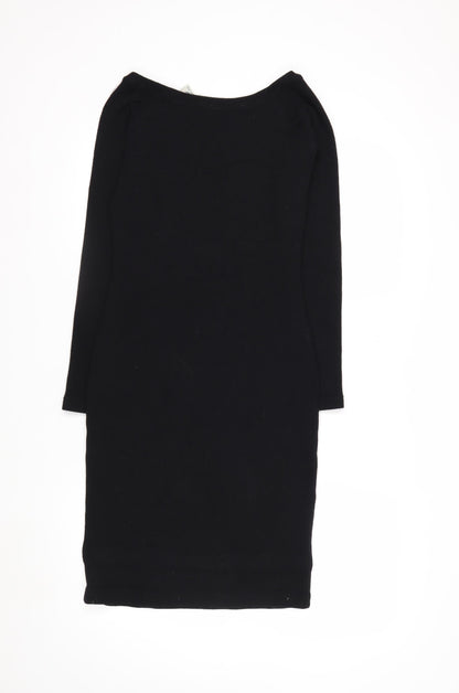 Kenar Women’s Black Wool Bodycon Knee Length Dress Size S