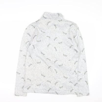 Killtec Womens Grey Full Zip Fleece Jacket Size 12 Dragonfly Print
