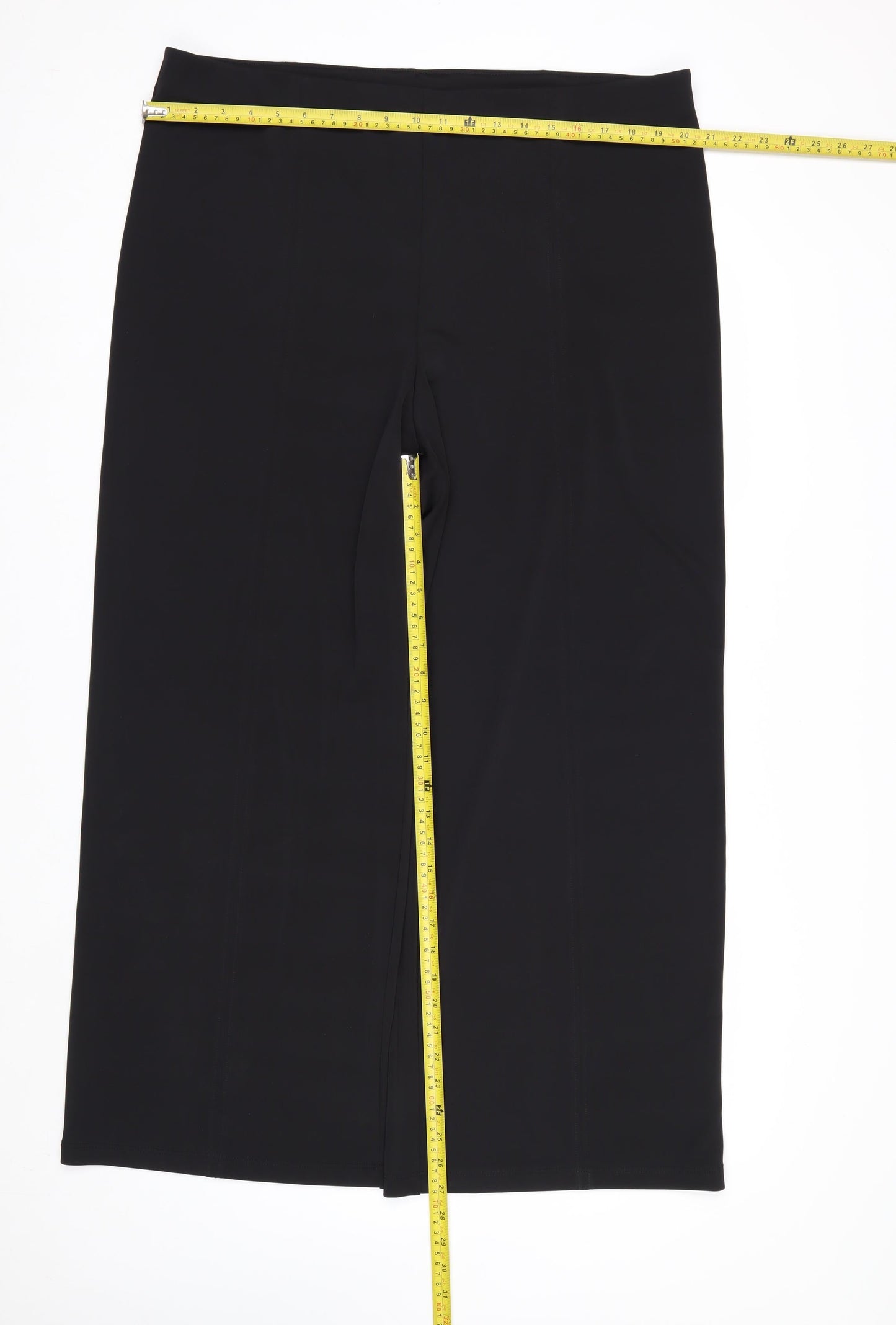 H&M Womens Black XL Straight Leg Stretch Trousers