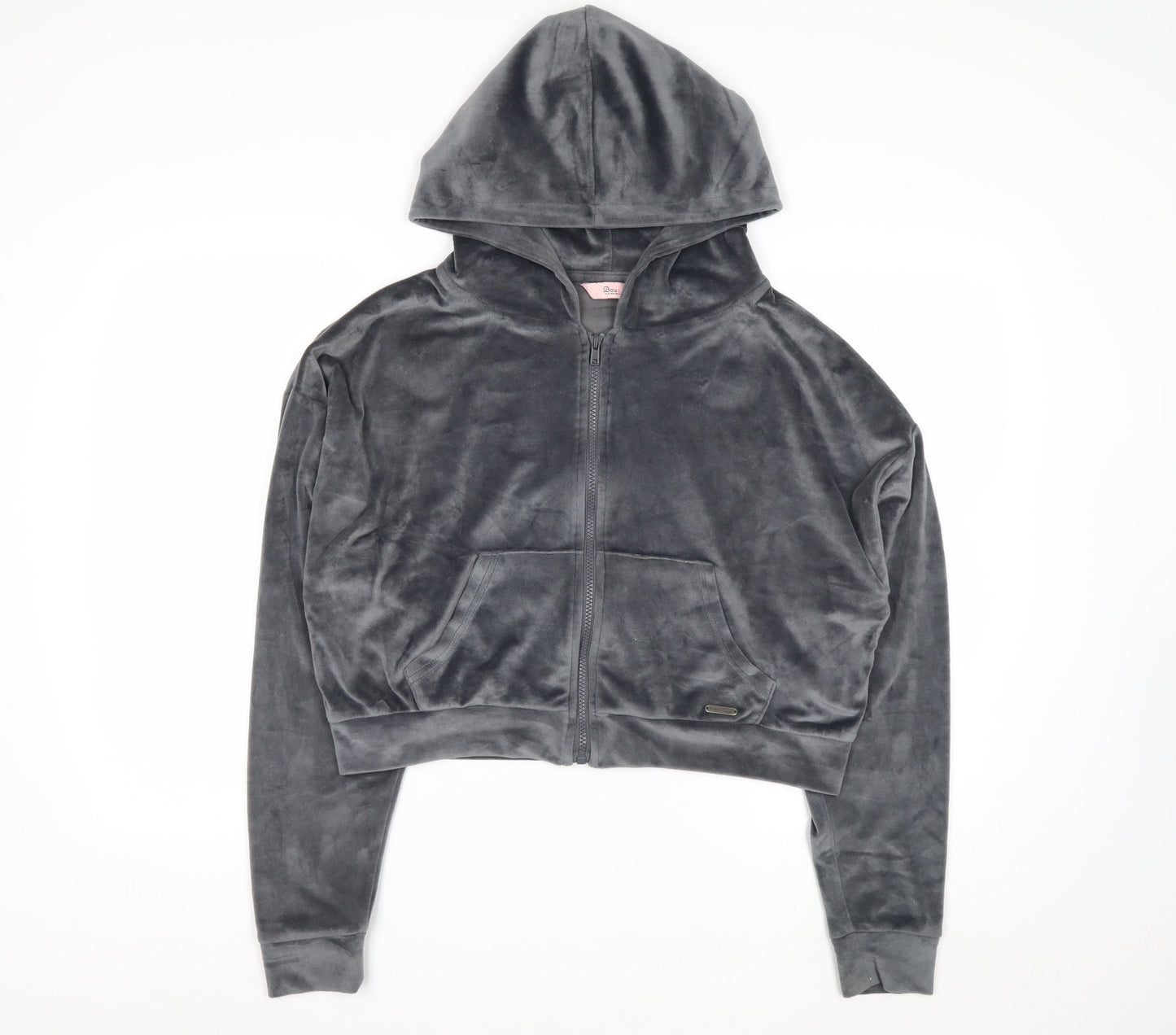 Boux Avenue Womens Grey Velour Full Zip Hoodie Size 14