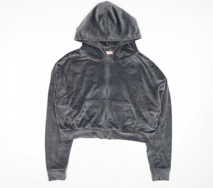 Boux Avenue Womens Grey Velour Full Zip Hoodie Size 14