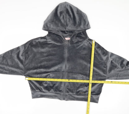 Boux Avenue Womens Grey Velour Full Zip Hoodie Size 14