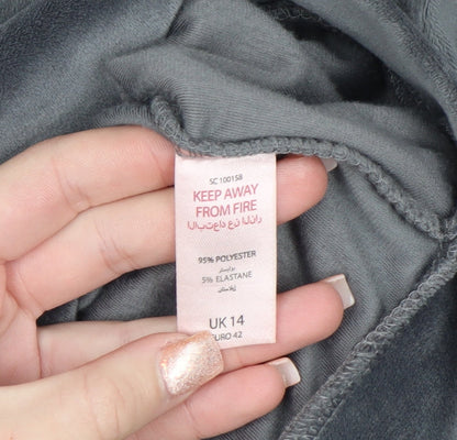 Boux Avenue Womens Grey Velour Full Zip Hoodie Size 14