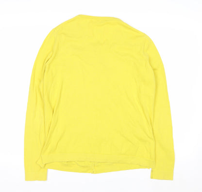 Laura Ashley Women's Yellow Cotton Blend Cardigan UK 14