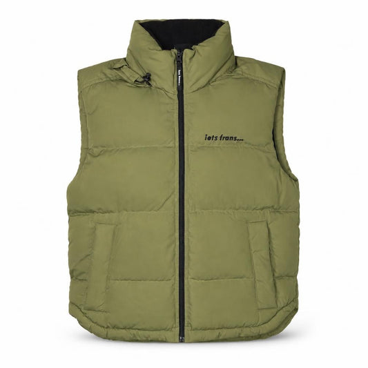 iets frans Women Green XS Puffer Waistcoat Full Zip Gilet
