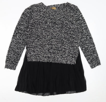 Katsumi Womens Black Chunky Knit Pullover Jumper S