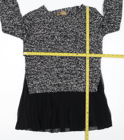 Katsumi Womens Black Chunky Knit Pullover Jumper S