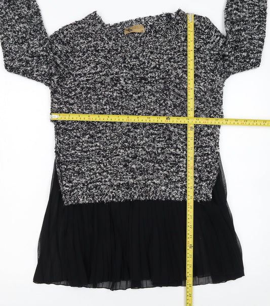 Katsumi Womens Black Chunky Knit Pullover Jumper S