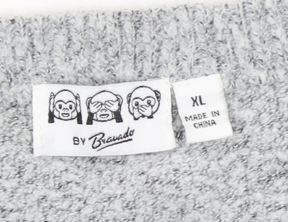 Bravado Womens Grey XL Pullover Jumper With Christmas Monkeys