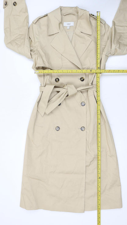 Marks and Spencer Women's Beige Long Trench Coat Size 10 Regular