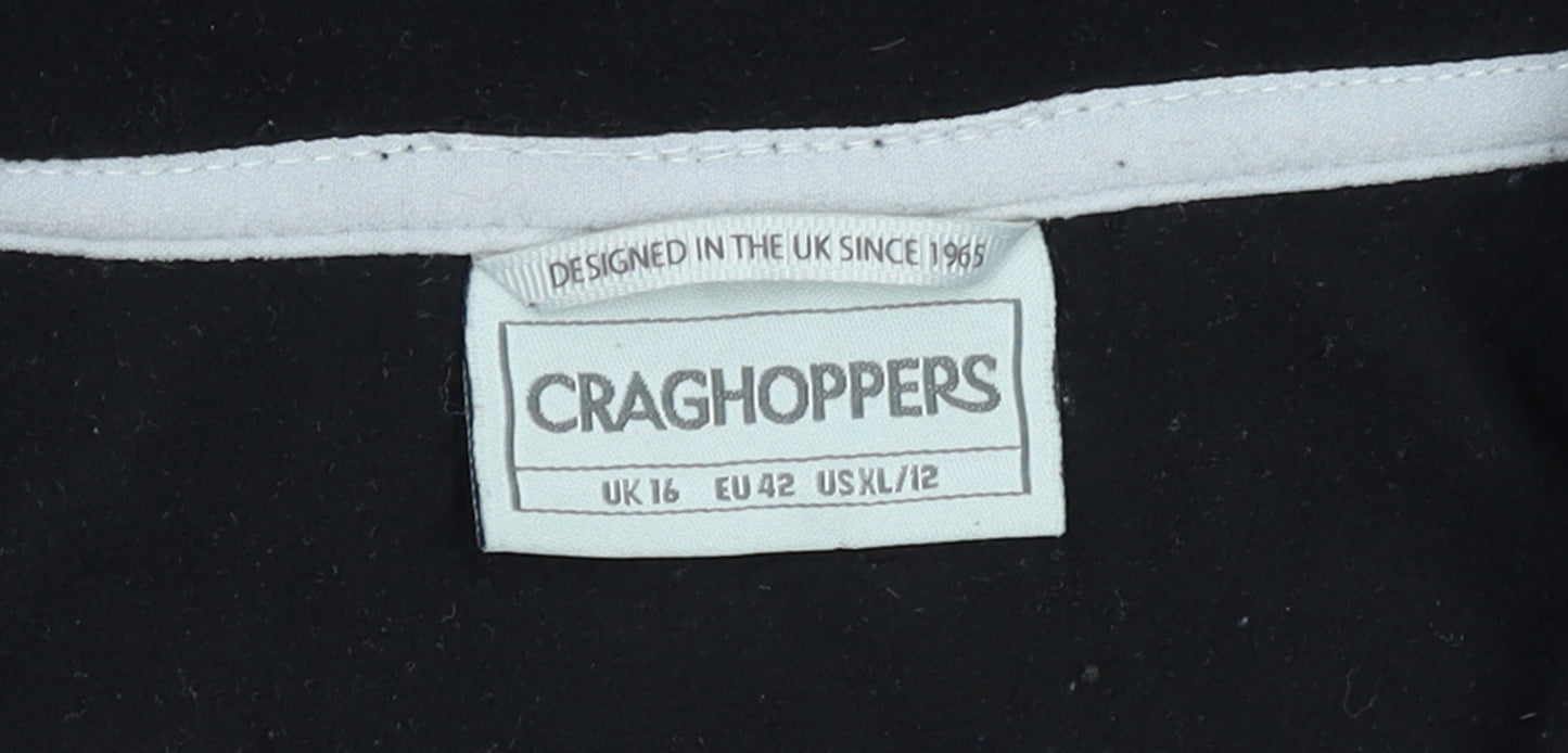 Craghoppers Women Black UK 16 1/2 Zip Fleece Pullover Sweatshirt