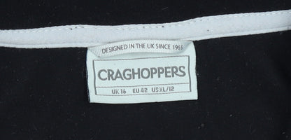 Craghoppers Women Black UK 16 1/2 Zip Fleece Pullover Sweatshirt