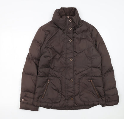 Esprit Women's Brown Puffer Jacket Size S Down Filled Mid-Length Warm Winter Coat