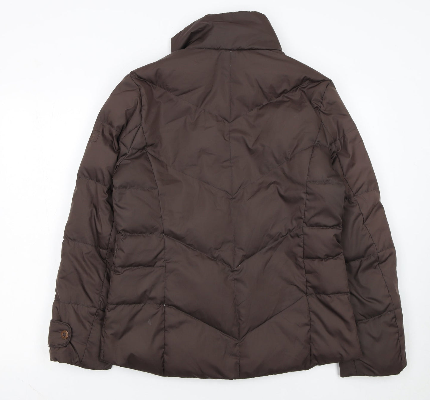Esprit Women's Brown Puffer Jacket Size S Down Filled Mid-Length Warm Winter Coat