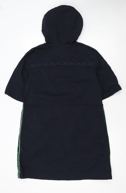 Teenie Weenie Girls Black Hooded Zip Shirt Dress 14 Years Casual Sportswear