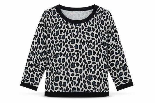 Precis Women Grey Leopard Print Scoop Neck Pullover Jumper Size S