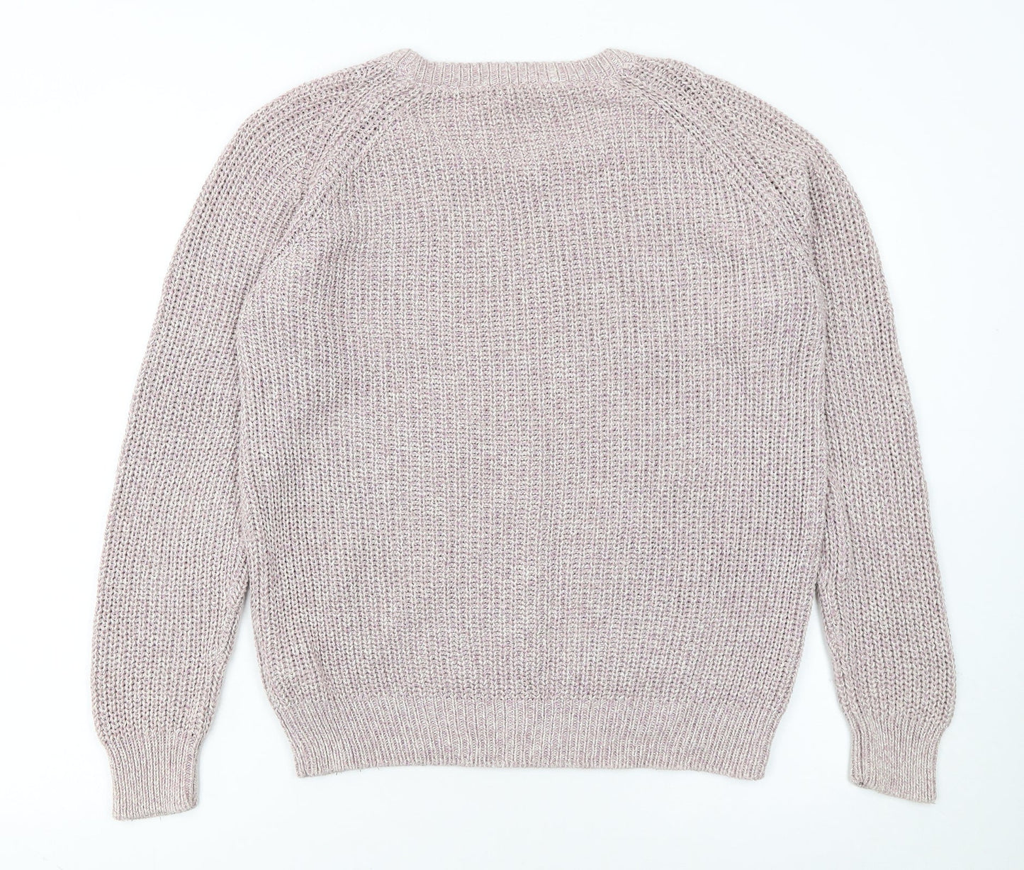 Marks and Spencer Womens Beige Chunky Knit Cotton Pullover Jumper UK 14