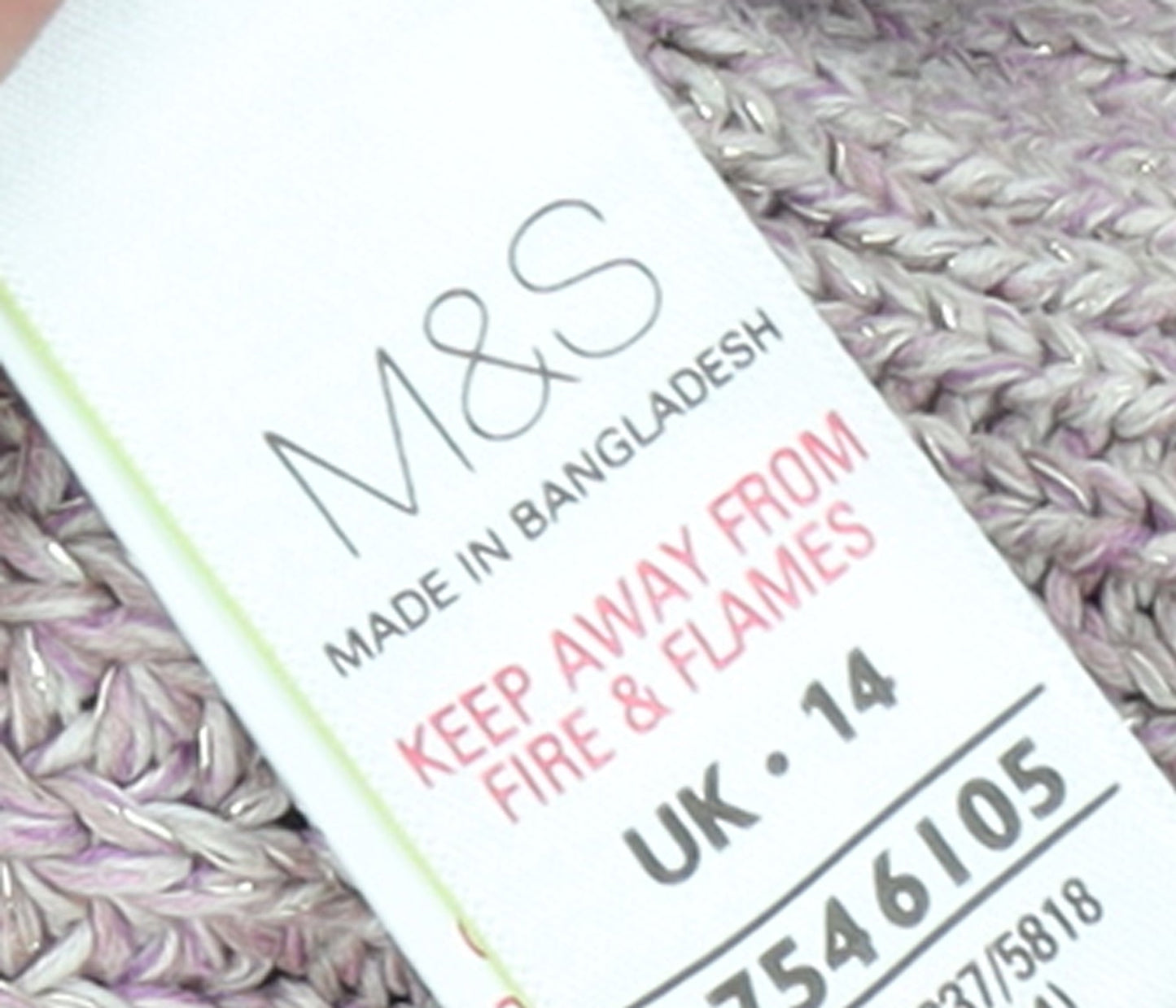Marks and Spencer Womens Beige Chunky Knit Cotton Pullover Jumper UK 14