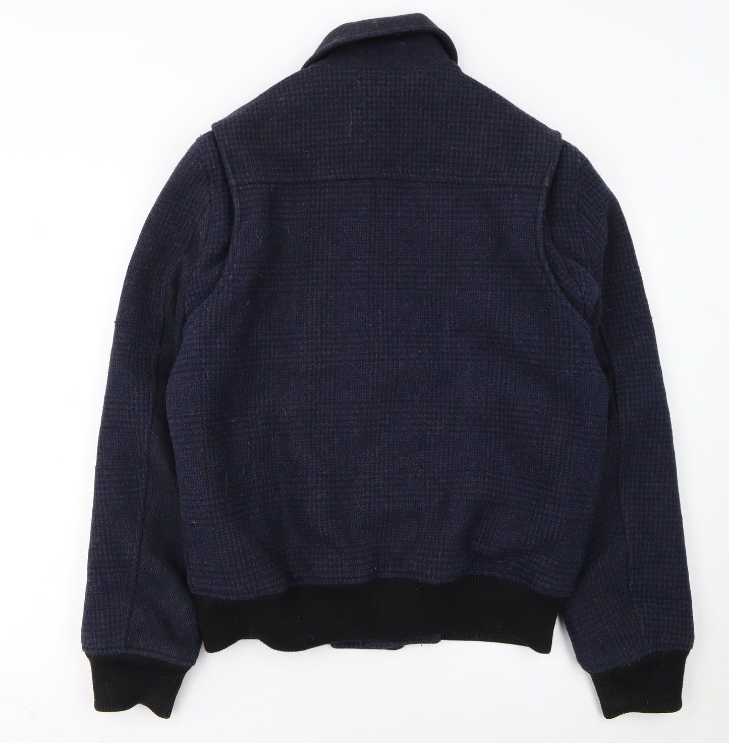 French Connection Men's Blue Wool Bomber Jacket Size M