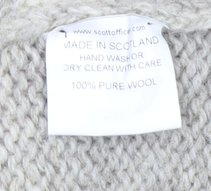 Scott Officer Women's Beige Wool Cowl Neck Jumper Size M