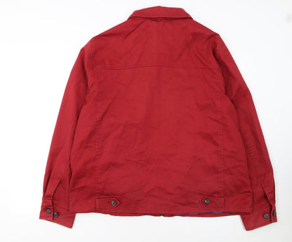 Marks and Spencer Mens Red Cotton Full Zip Jacket 2XL Casual