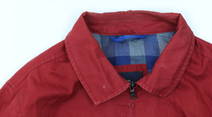 Marks and Spencer Mens Red Cotton Full Zip Jacket 2XL Casual