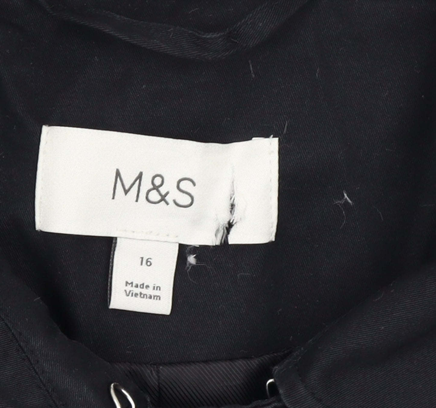 Marks and Spencer Women’s Black Size 16 Long Trench Coat Belted Twill