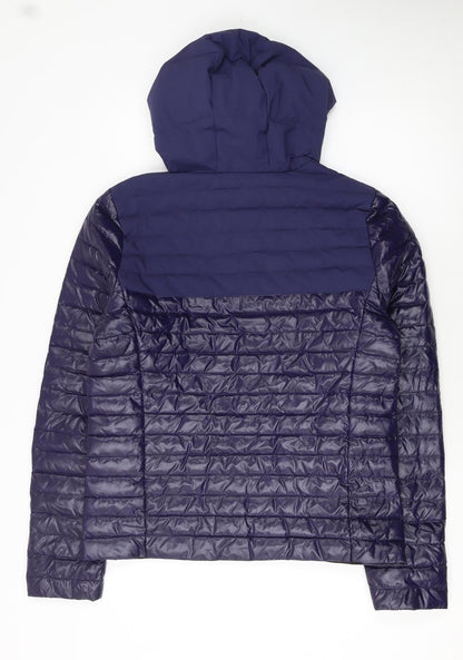 Superdry Womens Blue Hooded Puffer Jacket Size 14