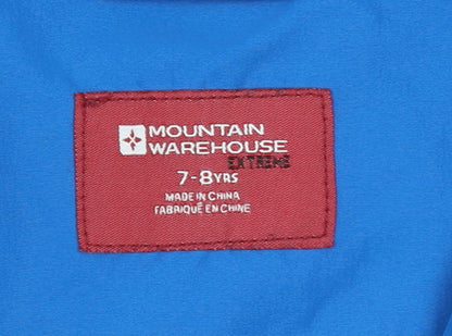 Mountain Warehouse Boys Blue Waterproof Hooded Rain Jacket 7-8 Years