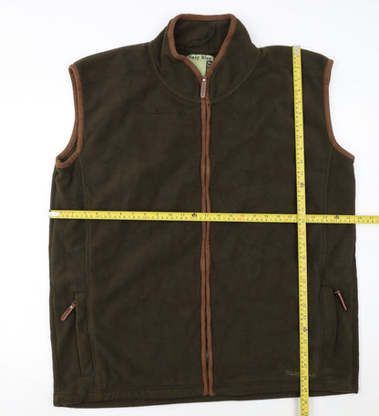Hazy Blue Men's Brown 3XL Fleece Bodywarmer Waistcoat
