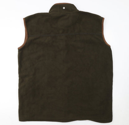 Hazy Blue Men's Brown 3XL Fleece Bodywarmer Waistcoat