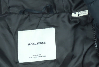 Jack & Jones Men's Black Hooded Puffer Jacket Size M