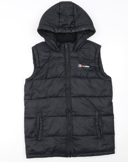 Berghaus Boys Black Hooded Puffer Bodywarmer 13 Years Mid-Length