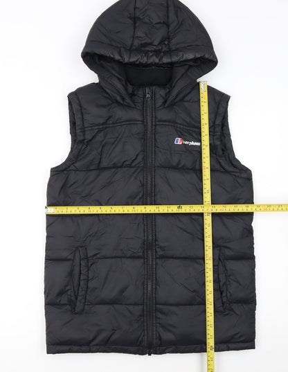 Berghaus Boys Black Hooded Puffer Bodywarmer 13 Years Mid-Length
