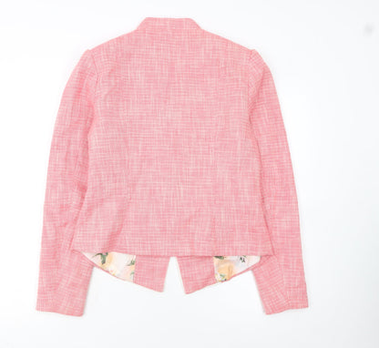 Joe Browns Pink Woven Suit Jacket Women Size 12 Tailored Blazer