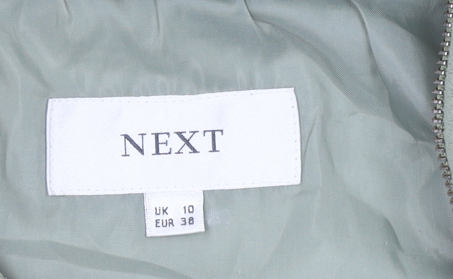 Next Women's Green Faux Fur Trim Hooded Parka Coat Size 10