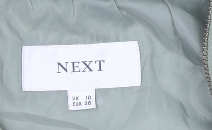 Next Women's Green Faux Fur Trim Hooded Parka Coat Size 10