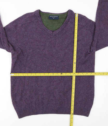 Brook Taverner Men’s Purple Lambswool V-Neck Jumper Size M